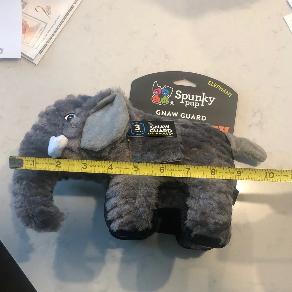Spunky Pup Gray Elephant Dog Toy